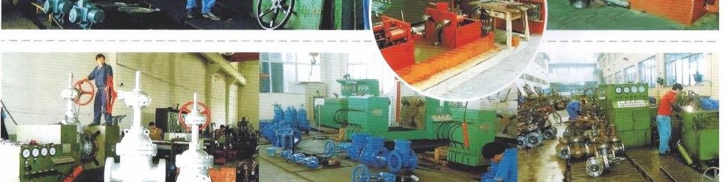 Wide view of a valve pressure testing workshop with test benches along the bay